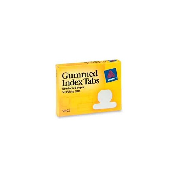 Avery Avery¬Æ Gummed Index Tabs, 1/2" Tab Extension, White, 50 Tabs
